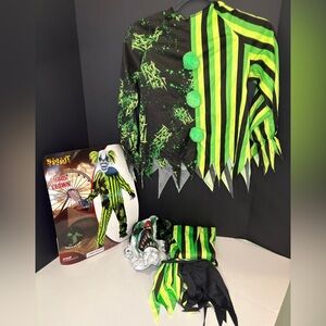 Spirit Kids Chaos Clown Costume - Neon Green and Black